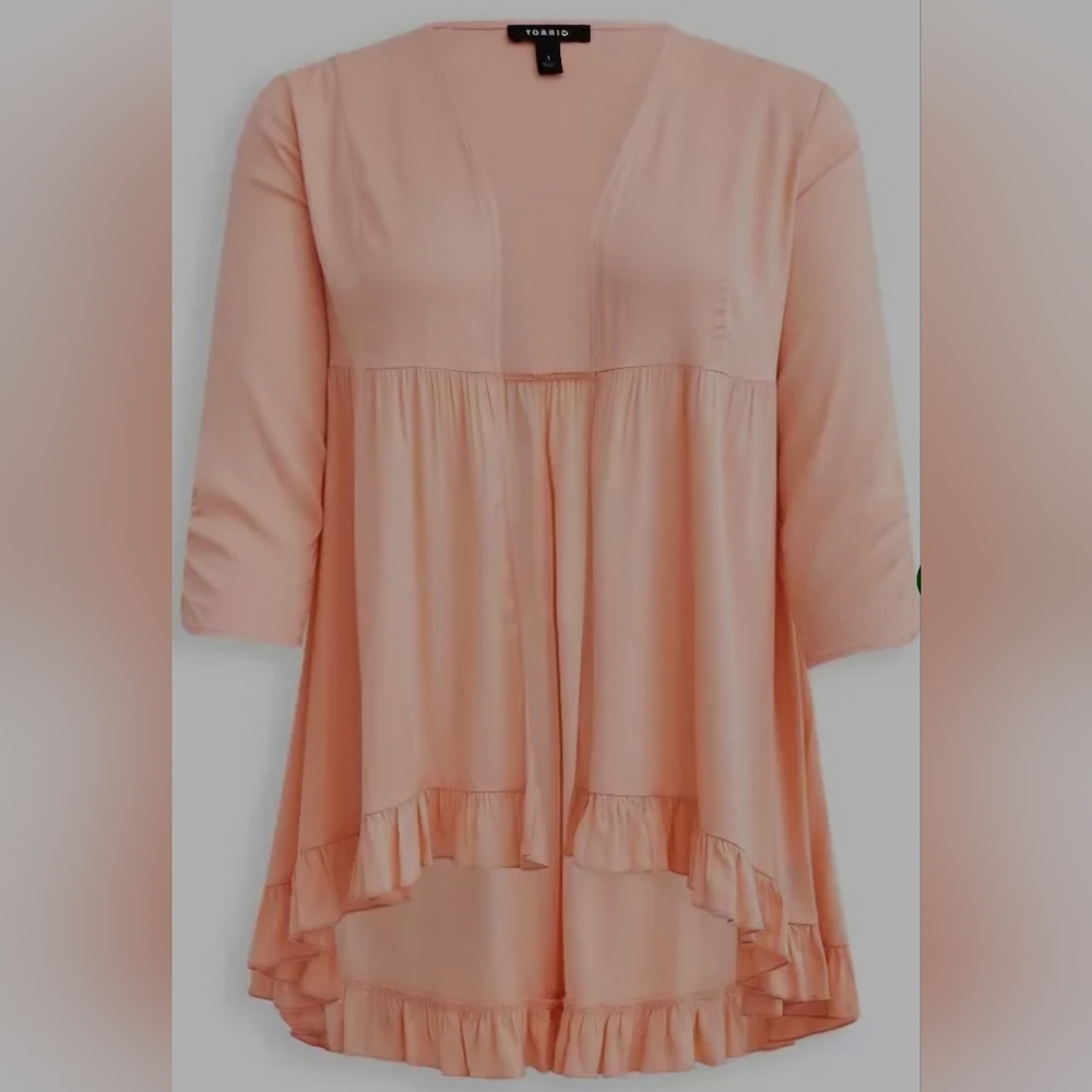 Torrid Peach Ruffle Hem Tunic